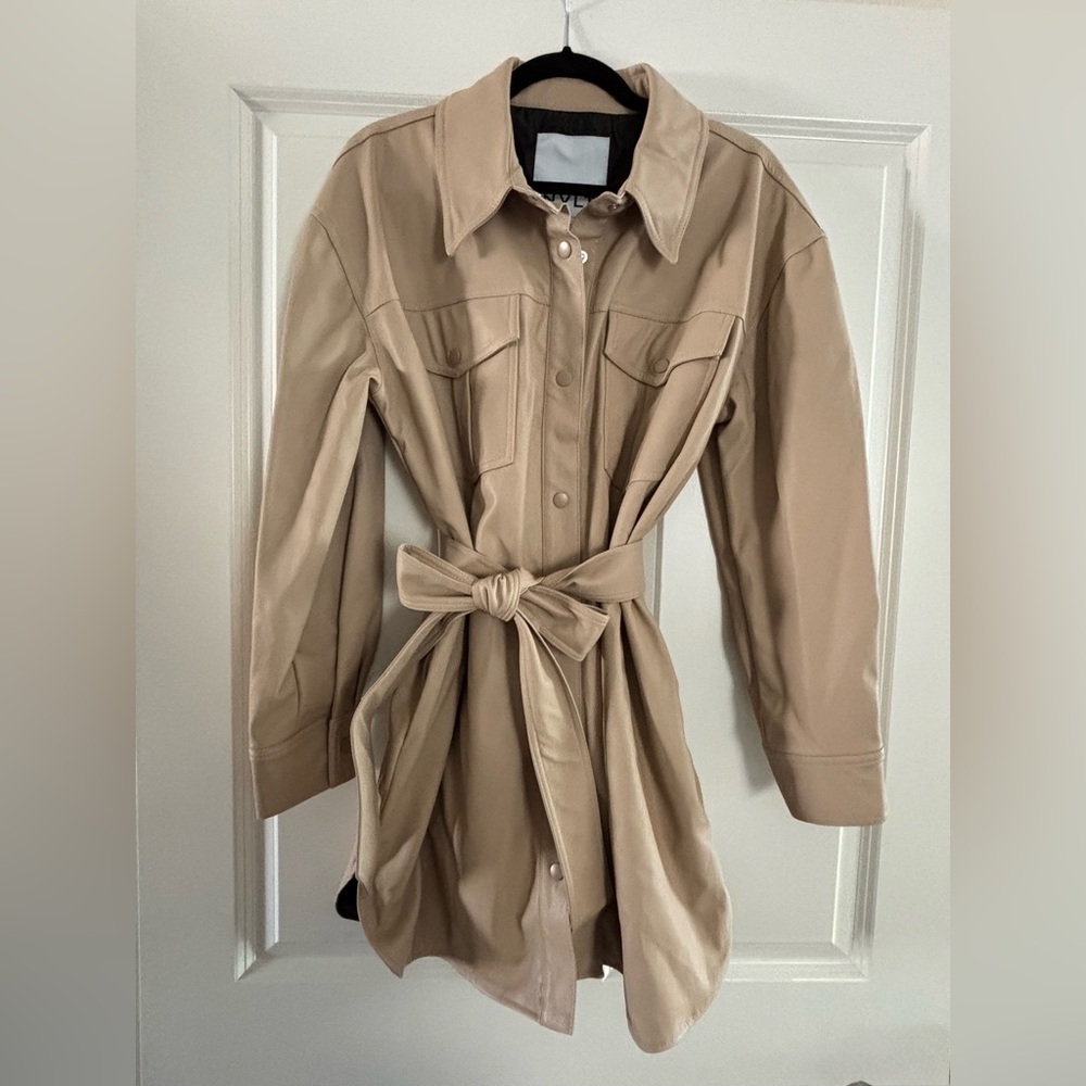 NVLT Faux Leather Shacket